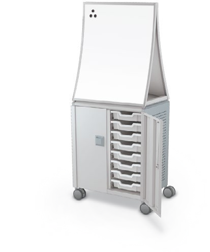 MooreCo Midi H2 — Peg / With Doors / (16) 3" Totes / Ogee. Verified matching front configuration; back panel is not visible. Finish representative.
