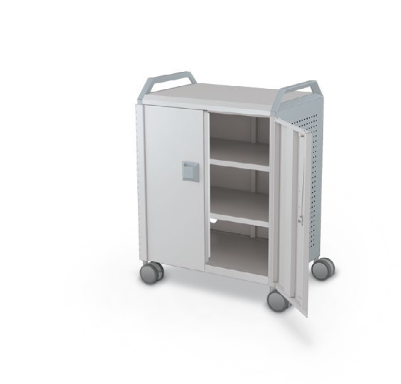 MooreCo Midi H2 — Peg / With Doors / Shelves / Handles. Verified matching front configuration; back panel is not visible. Finish representative.