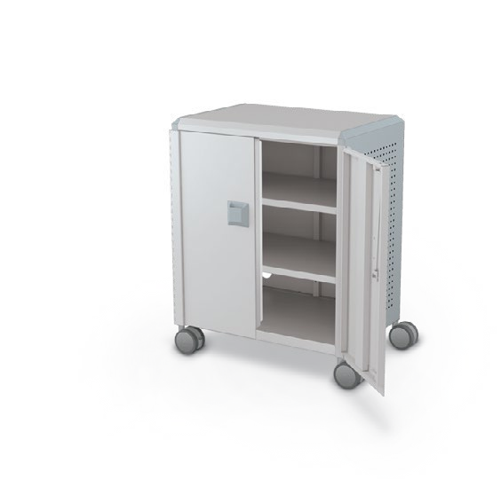 MooreCo Midi H2 — Peg / With Doors / Shelves. Verified matching front configuration; back panel is not visible. Finish representative.