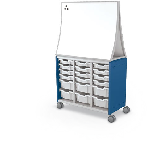 MooreCo Maxi H2 — Standard / No Doors / (12) 3" Totes + (6) 6" Totes / Ogee. Verified matching front configuration; back panel is not visible. Finish representative.