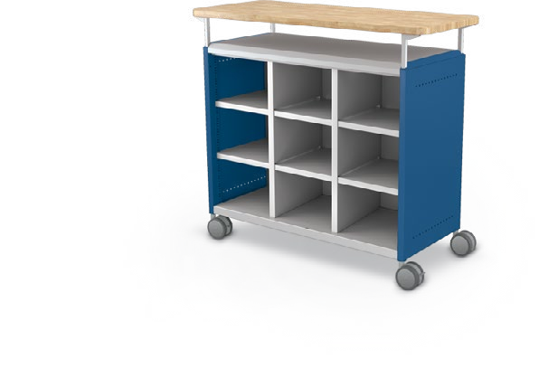 MooreCo Maxi H2 — Standard / No Doors / Cubbies / Butcher. Verified matching front configuration; back panel is not visible. Finish representative.