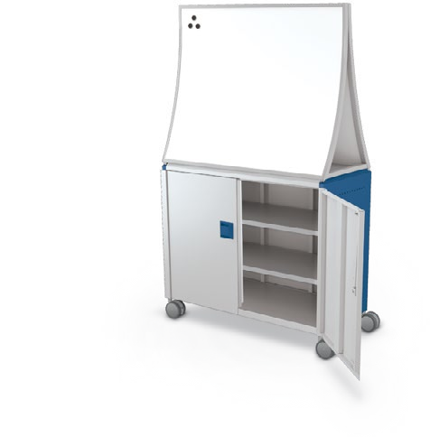 MooreCo Maxi H2 — Standard / With Doors / Shelves / Ogee. Verified matching front configuration; back panel is not visible. Finish representative.