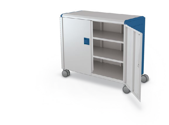 MooreCo Maxi H2 — Standard / With Doors / Shelves. Verified matching front configuration; back panel is not visible. Finish representative.