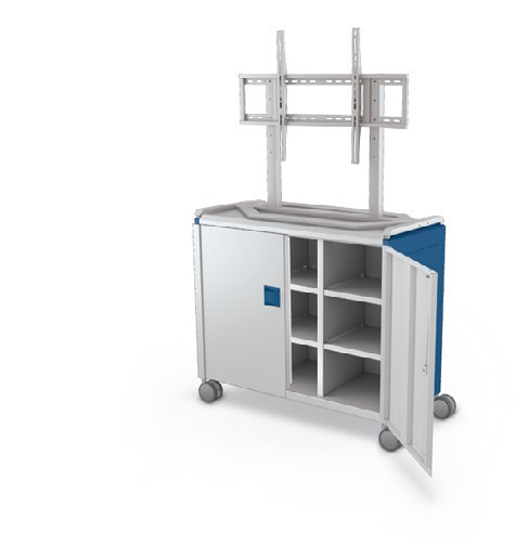 MooreCo Maxi H2 — Standard / With Doors / Cubbies / TV Mount. Verified matching front configuration; back panel is not visible. Finish representative.