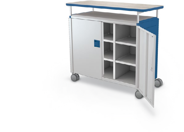 MooreCo Maxi H2 — Standard / With Doors / Cubbies / Laminate. Verified matching front configuration; back panel is not visible. Finish representative.