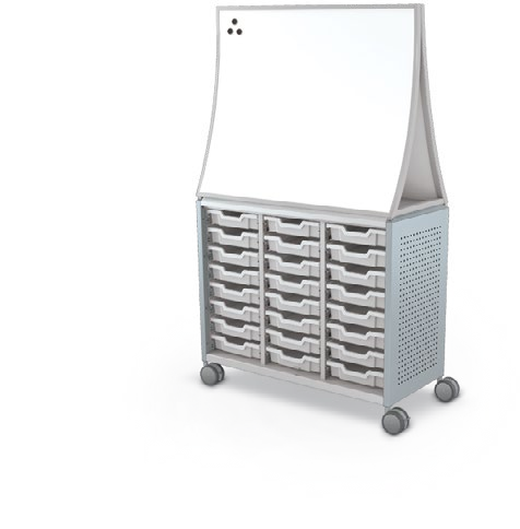 MooreCo Maxi H2 — Peg / No Doors / (24) 3" Totes / Ogee. Verified matching front configuration; back panel is not visible. Finish representative.
