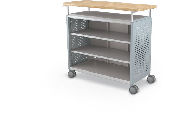 MooreCo Maxi H2 — Peg / No Doors / Shelves / Butcher. Verified matching front configuration; back panel is not visible. Finish representative.