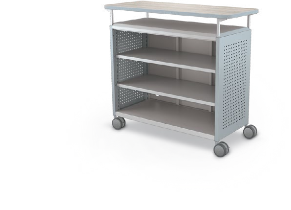 MooreCo Maxi H2 — Peg / No Doors / Shelves / Laminate. Verified matching front configuration; back panel is not visible. Finish representative.