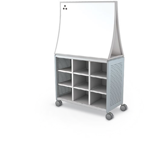 MooreCo Maxi H2 — Peg / No Doors / Cubbies / Ogee. Verified matching front configuration; back panel is not visible. Finish representative.