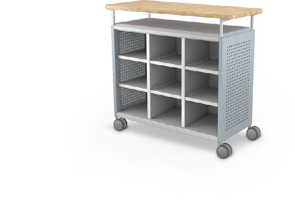 MooreCo Maxi H2 — Peg / No Doors / Cubbies / Butcher. Verified matching front configuration; back panel is not visible. Finish representative.