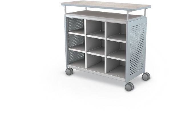MooreCo Maxi H2 — Peg / No Doors / Cubbies / Laminate. Verified matching front configuration; back panel is not visible. Finish representative.