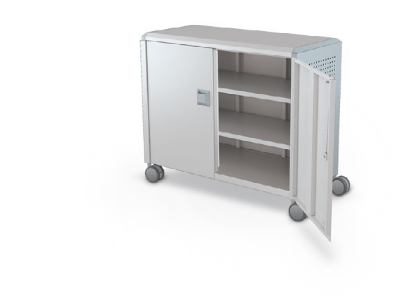 MooreCo Maxi H2 — Peg / With Doors / Shelves. Verified matching front configuration; back panel is not visible. Finish representative.