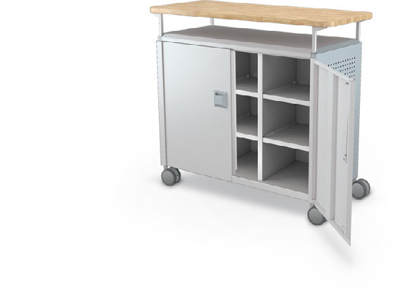 MooreCo Maxi H2 — Peg / With Doors / Cubbies / Butcher. Verified matching front configuration; back panel is not visible. Finish representative.