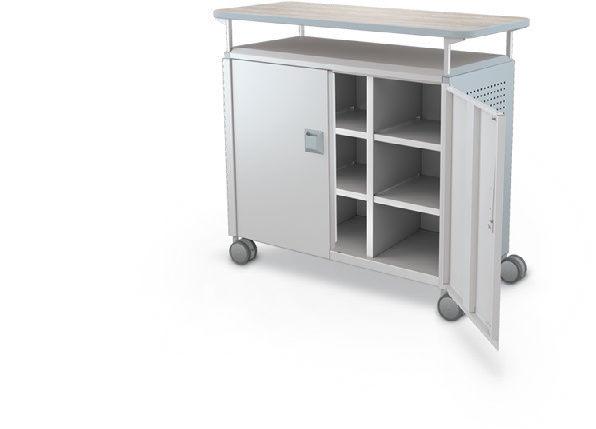 MooreCo Maxi H2 — Peg / With Doors / Cubbies / Laminate. Verified matching front configuration; back panel is not visible. Finish representative.