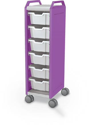 MooreCo Mini H3 — Standard / Left (Standard) / (6) 6" Totes / Handles. Verified matching front configuration; back panel is not visible. Finish representative.