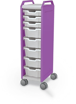 MooreCo Mini H3 — Standard / Left (Standard) / (3) 3" Totes + (5) 6" Totes / Handles. Verified matching front configuration; back panel is not visible. Finish representative.