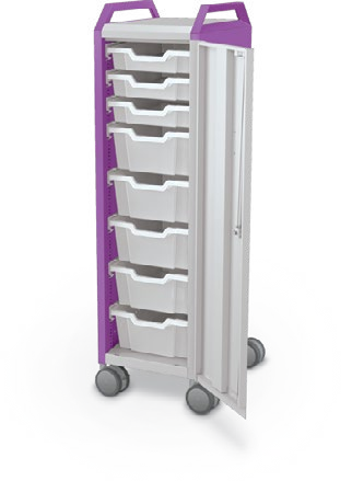 MooreCo Mini H3 — Standard / Right / (3) 3" Totes + (5) 6" Totes / Handles. Verified matching front configuration; back panel is not visible. Finish representative.