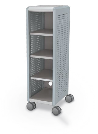 MooreCo Mini H3 — Peg / Left (Standard) / Shelves. Verified matching front configuration; back panel is not visible. Finish representative.