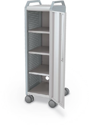 MooreCo Mini H3 — Peg / Right / Shelves / Handles. Verified matching front configuration; back panel is not visible. Finish representative.