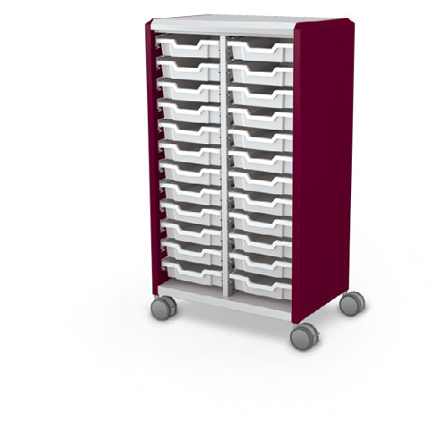 MooreCo Midi H3 — Standard / No Doors / (24) 3" Totes. Verified matching front configuration; back panel is not visible. Finish representative.
