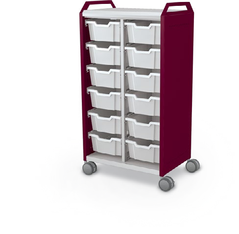 MooreCo Midi H3 — Standard / No Doors / (12) 6" Totes / Handles. Verified matching front configuration; back panel is not visible. Finish representative.
