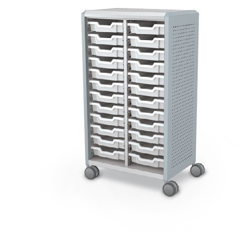 MooreCo Midi H3 — Peg / No Doors / (24) 3" Totes. Verified matching front configuration; back panel is not visible. Finish representative.