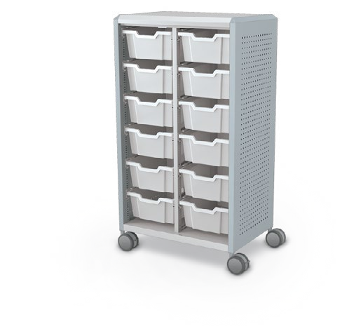 MooreCo Midi H3 — Peg / No Doors / (12) 6" Totes. Verified matching front configuration; back panel is not visible. Finish representative.