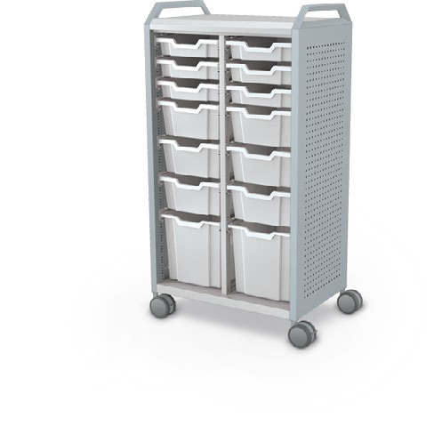 MooreCo Midi H3 — Peg / No Doors / (6) 3" Totes + (6) 6" Totes + (2) 12" Totes / Handles. Verified matching front configuration; back panel is not visible. Finish representative.