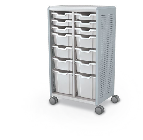 MooreCo Midi H3 — Peg / No Doors / (6) 3" Totes + (6) 6" Totes + (2) 12" Totes. Verified matching front configuration; back panel is not visible. Finish representative.