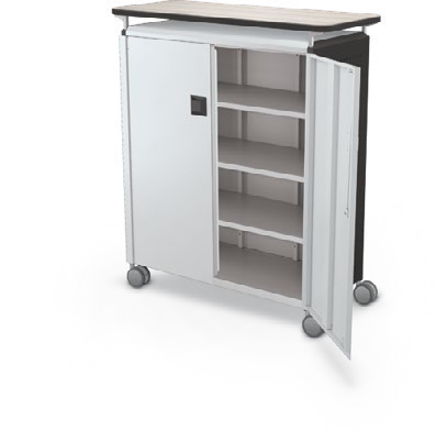MooreCo Maxi H3 — Standard / With Doors / Shelves / Laminate. Verified matching front configuration; back panel is not visible. Finish representative.