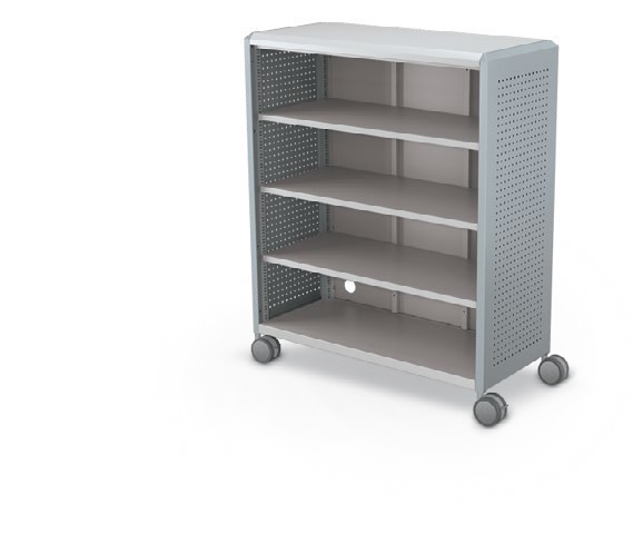 MooreCo Maxi H3 — Peg / No Doors / Shelves. Verified matching front configuration; back panel is not visible. Finish representative.
