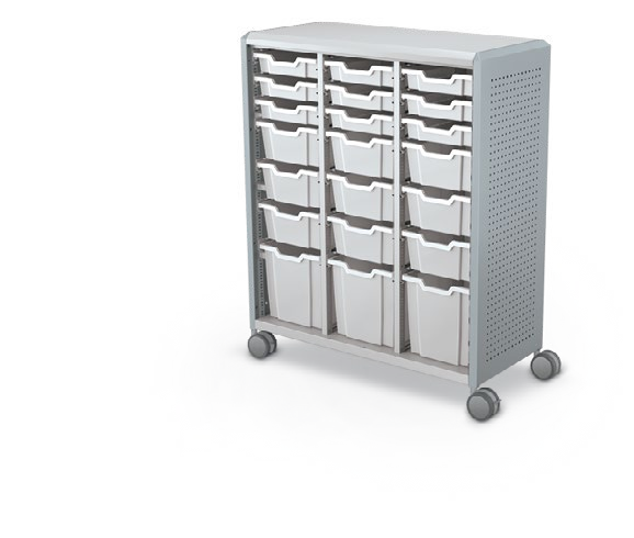 MooreCo Maxi H3 — Peg / No Doors / (9) 3" Totes + (9) 6" Totes + (3) 12" Totes. Verified matching front configuration; back panel is not visible. Finish representative.