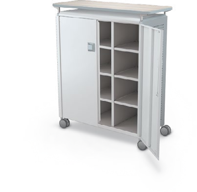 MooreCo Maxi H3 — Peg / With Doors / Cubbies / Laminate. Verified matching front configuration; back panel is not visible. Finish representative.