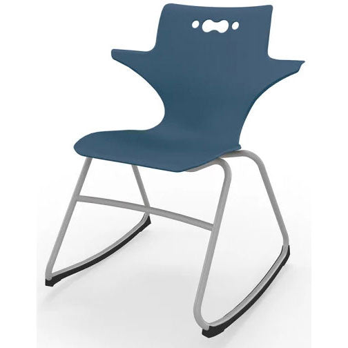 Hierarchy Student Chair – Rocker Base — With Arms / 16" Platinum. Rocker base and arm shell verified; color and seat height representative.