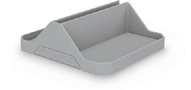 Porcelain Steel Lap Board — Single Docking Channel + Double Marker Tray. Exact accessory model verified from manufacturer labeled photo. Board, markers and desk shown for context are not included.
