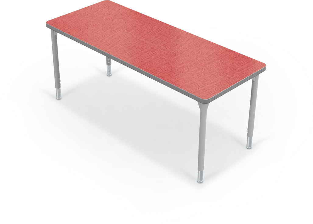 Hierarchy Activity Tables — 36x24 - Rectangle / Platinum (22" - 32"H). Shape verified; finish, height setting and dimensions representative. Props not included.