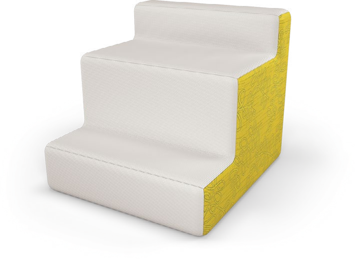 Elevate Steps — Elevate Steps 3-Tier Straight Seat. Configuration verified; upholstery/finish representative.