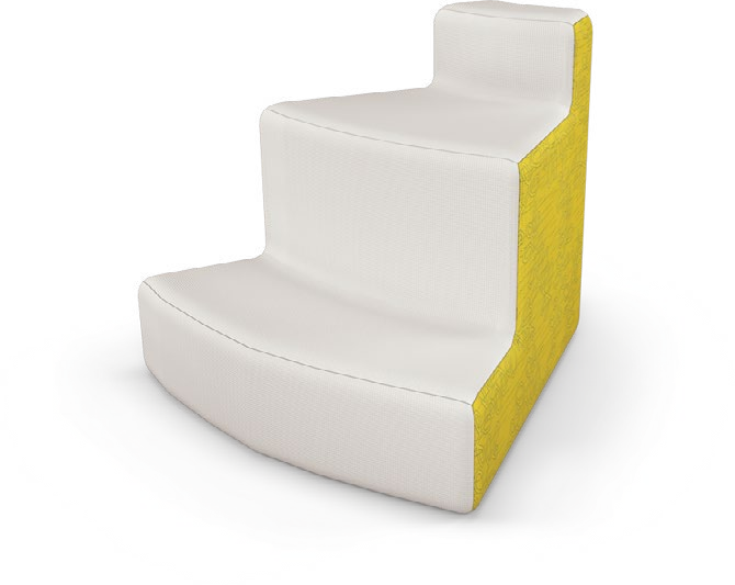 Elevate Steps — Elevate Steps 3-Tier Outside Wedge. Configuration verified; upholstery/finish representative.