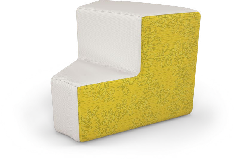 Elevate Steps — Elevate Steps 2-Tier Inside 45º Wedge. Configuration verified; upholstery/finish representative.