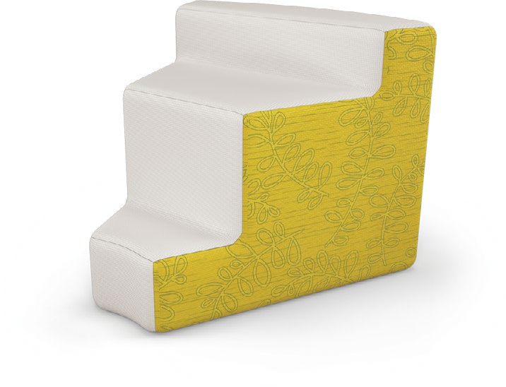 Elevate Steps — Elevate Steps 3-Tier Inside 45º Wedge. Configuration verified; upholstery/finish representative.