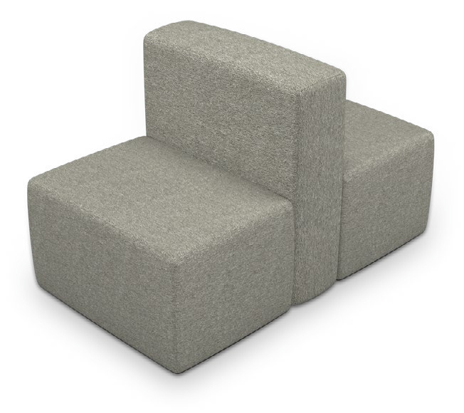 Elevate Wind Soft Seating — Elevate Wind 2-Sided 1-1/2 Seat Lounge Chair. Configuration verified; upholstery/finish representative.
