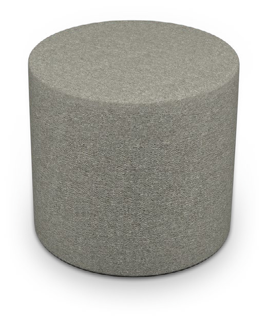 Elevate Wind Soft Seating — Elevate Wind Round Ottoman – 20". Configuration verified; upholstery/finish representative.