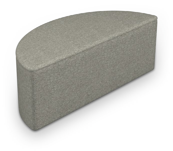 Elevate Wind Soft Seating — Elevate Wind Crescent Bench. Configuration verified; upholstery/finish representative.