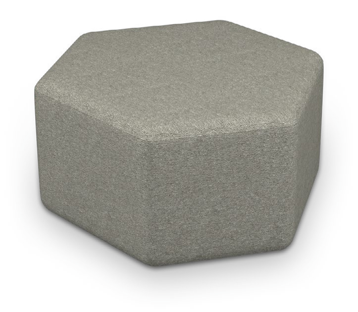 Elevate Wind Soft Seating — Elevate Wind Hexagonal Ottoman. Configuration verified; upholstery/finish representative.