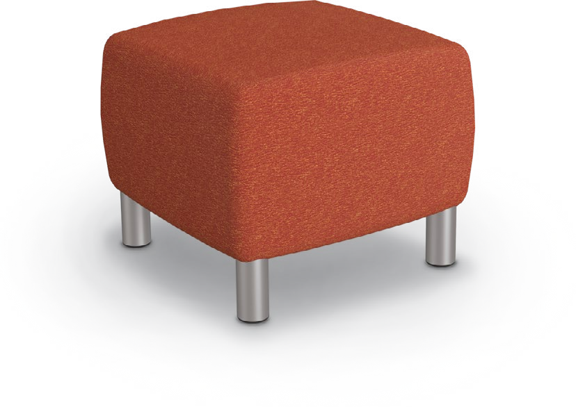 Soft Seating Stool — Square / 15H. Configuration verified; upholstery/finish representative.