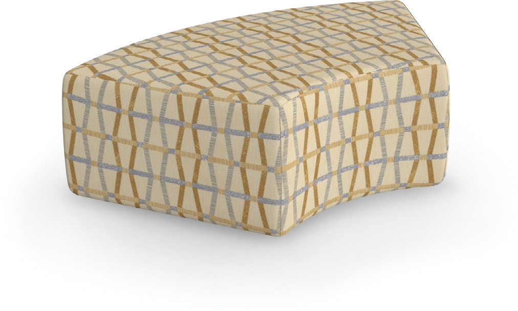 Variable Height Ottomans – Rectangular & 60° Curved — Variable Height Ottoman – 60º Curve – Low. Configuration verified; upholstery/finish representative.