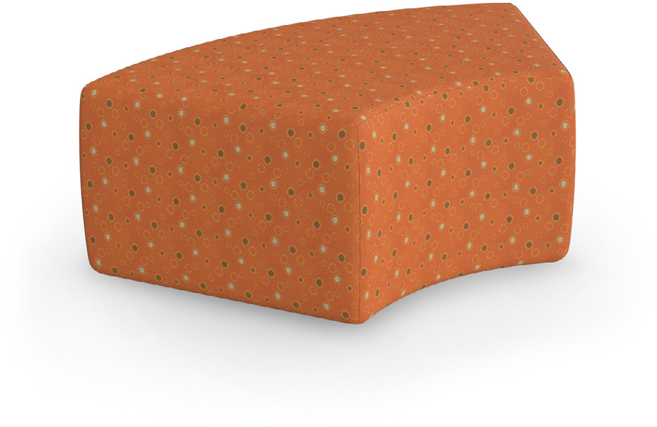 Variable Height Ottomans – Rectangular & 60° Curved — Variable Height Ottoman – 60º Curve – Medium. Configuration verified; upholstery/finish representative.