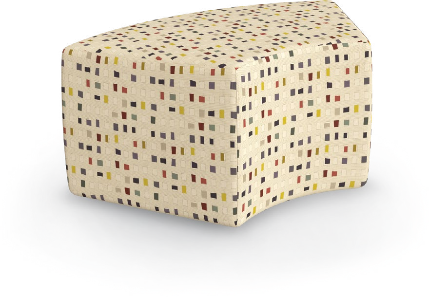 Variable Height Ottomans – Rectangular & 60° Curved — Variable Height Ottoman – 60º Curve – High. Configuration verified; upholstery/finish representative.