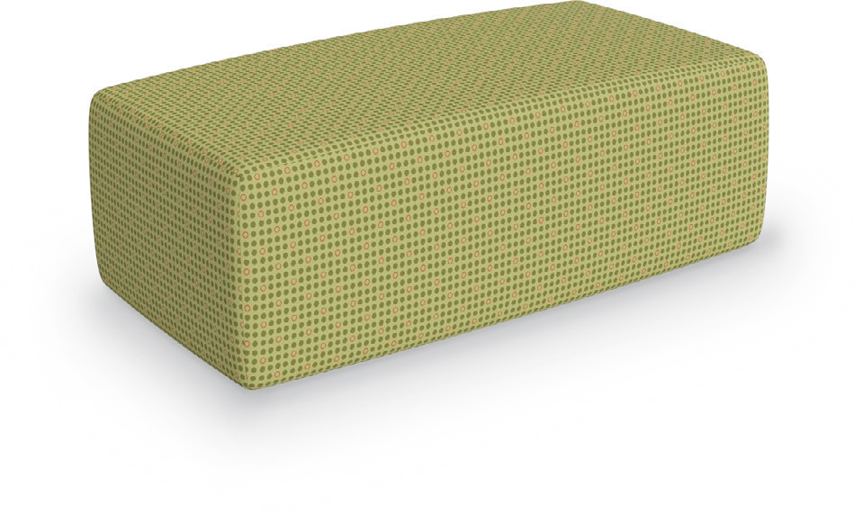 Schoolworks Storage Soft Seating — Schoolworks Straight Medium Ottoman (15"H). Configuration verified; upholstery/finish representative.