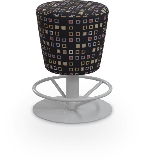Urdu Stool — Round – 24". Configuration verified; upholstery/finish representative.